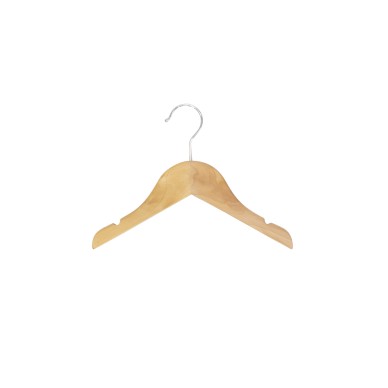 Cintre en bois avec encoches, 26 cm, bois de lotus, crochet brillant