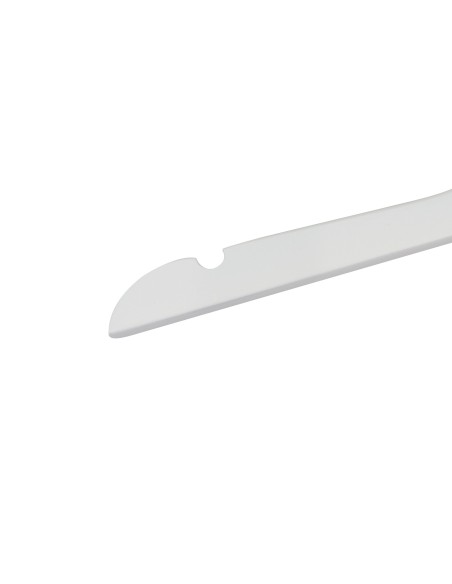 Cintre blanc avec encoches, 38 cm, bois de lotus, crochet mat