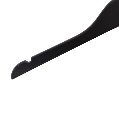 Cintre noir avec encoches, 41 cm, bois de lotus, crochet mat 2