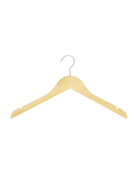 Cintre en bois avec encoches, 41 cm, bois de lotus, crochet mat