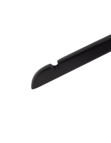 Cintre noir avec encoches, 44 cm, bois de lotus, crochet mat