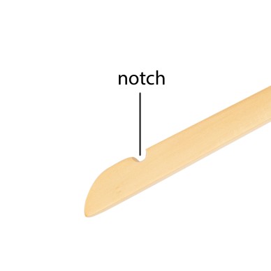 Cintre en bois avec encoches, 44 cm, bois de lotus, crochet brillant 2