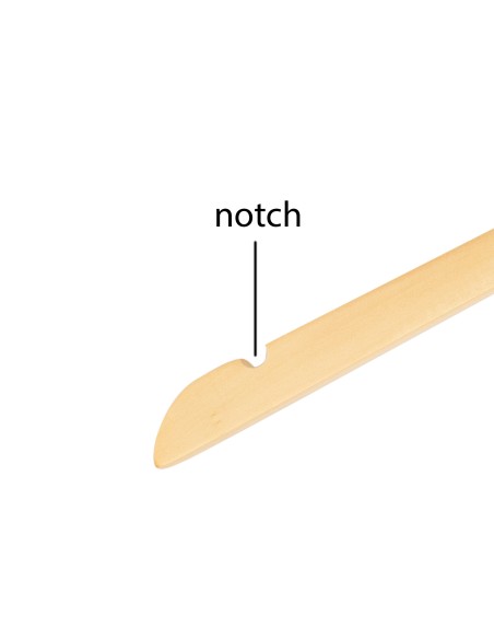 Cintre en bois avec encoches, 44 cm, bois de lotus, crochet brillant