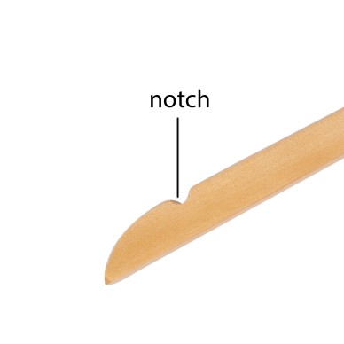 Cintre en bois avec encoches, 44 cm, bois de lotus, crochet mat 2