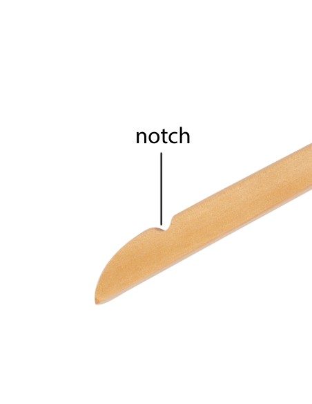 Cintre en bois avec encoches, 44 cm, bois de lotus, crochet mat