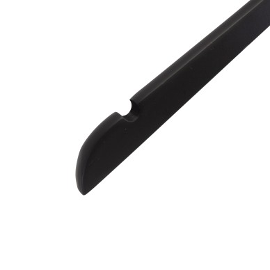 Cintre noir avec encoches, 47 cm, bois de lotus, crochet mat 2