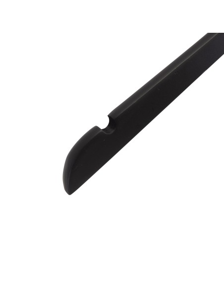 Cintre noir avec encoches, 47 cm, bois de lotus, crochet mat