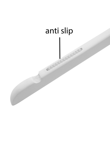 Cintre blanc avec encoches et antiglisse, 41 cm, bois de lotus, croche