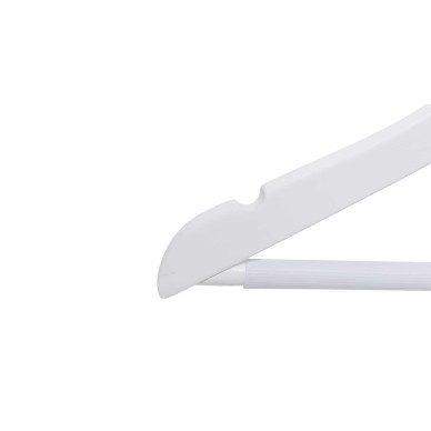 Cintre blanc avec encoches et barre antiglisse, 35 cm, bois de lotus, 2