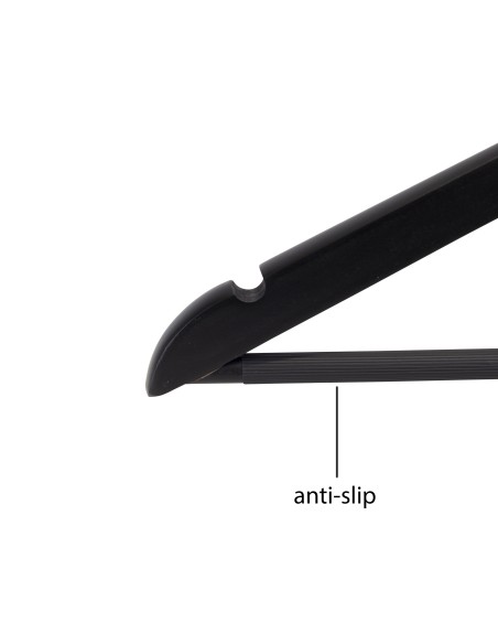 Cintre noir avec encoches et barre antiglisse, 44 cm, bois de lotus, c