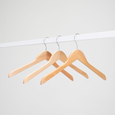 Cintre droit, bois de lotus, 41 cm, crochet brillant 2