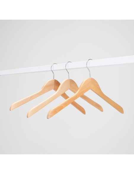 Cintre droit, bois de lotus, 41 cm, crochet brillant