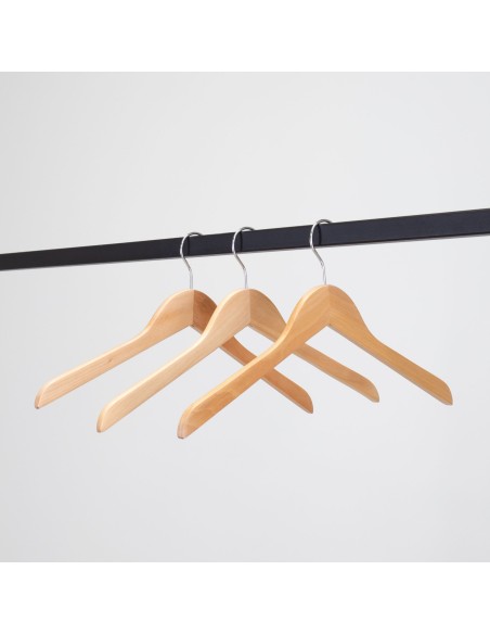 Cintre droit, bois de lotus, 41 cm, crochet brillant