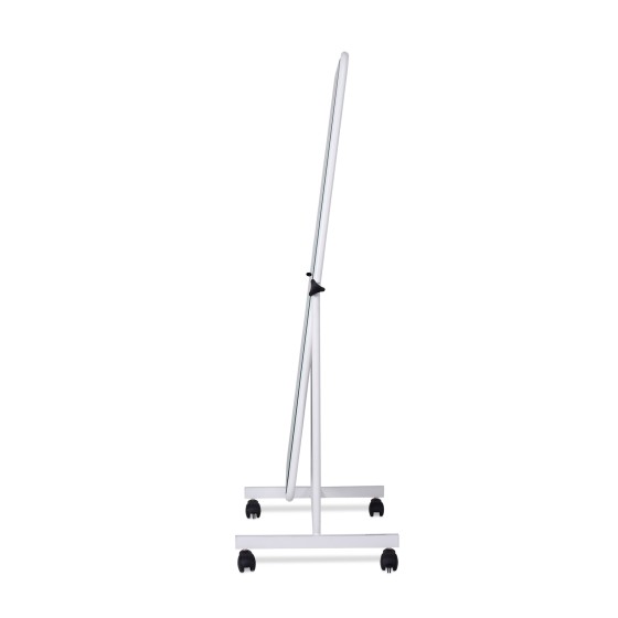 Miroir de présentation sur roulettes, blanc, 50x160 cm