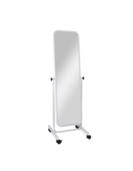 Miroir de présentation sur roulettes, blanc, 50x160 cm