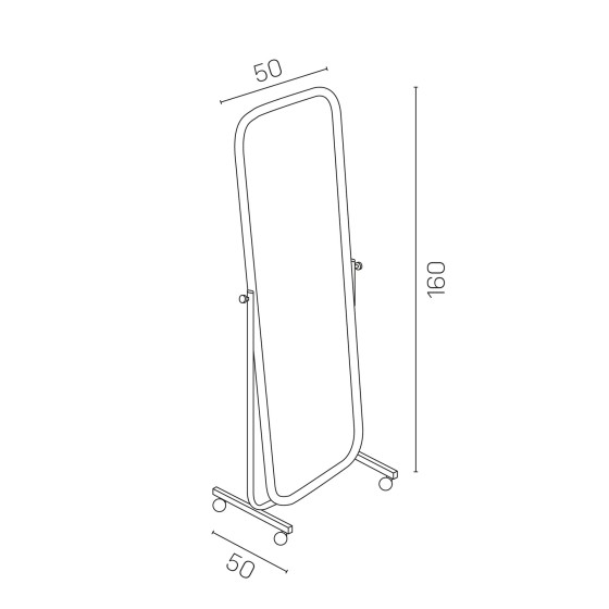 Miroir sur roulettes