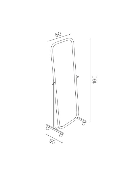 Miroir sur roulettes