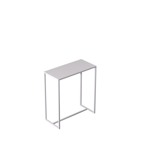 Table d'appoint 80x38xh90 cm, en métal blanc