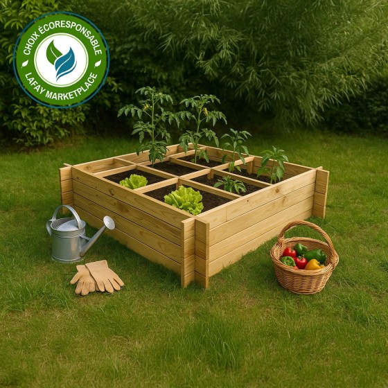 Carré potager divisé