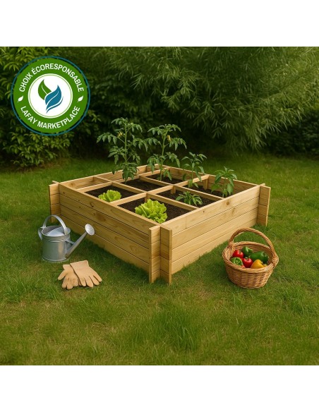 Carré potager divisé
