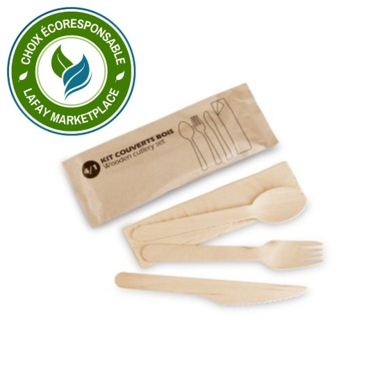 Kits Couverts en Bois 4 en 1