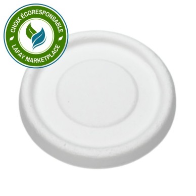 COUVERCLES EN BAGASSE Ø 62MM BLANCHE