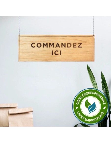 Panneau d'affichage "Commandez Ici" en bois