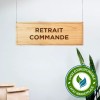 Panneau d'affichage "Retrait Commande" en bois