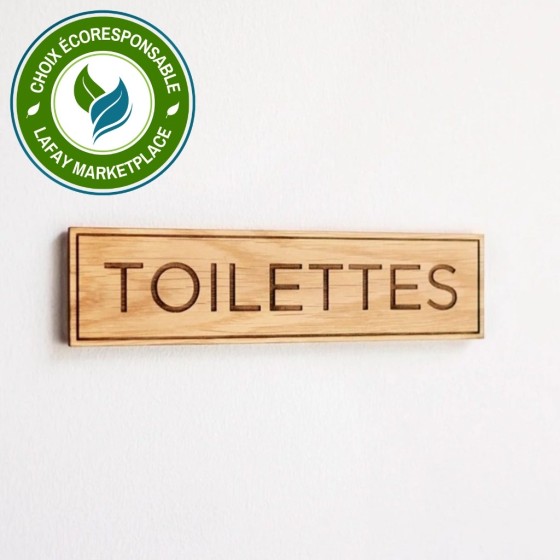 Plaque en bois Toilettes