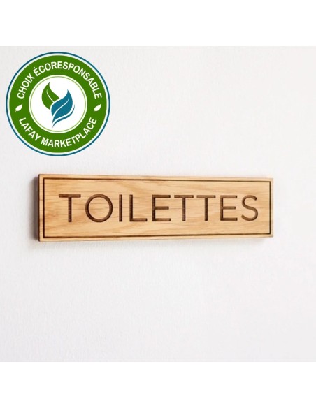 Plaque en bois Toilettes