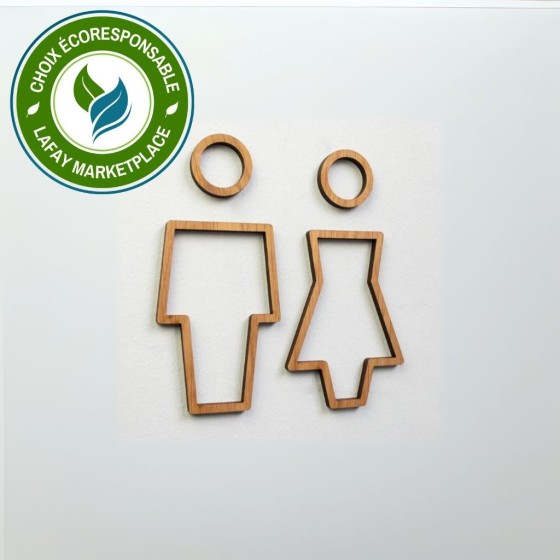 signalétique bois wc