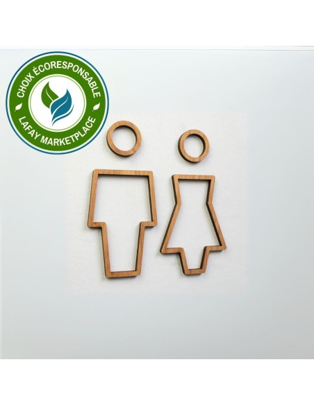 signalétique bois wc