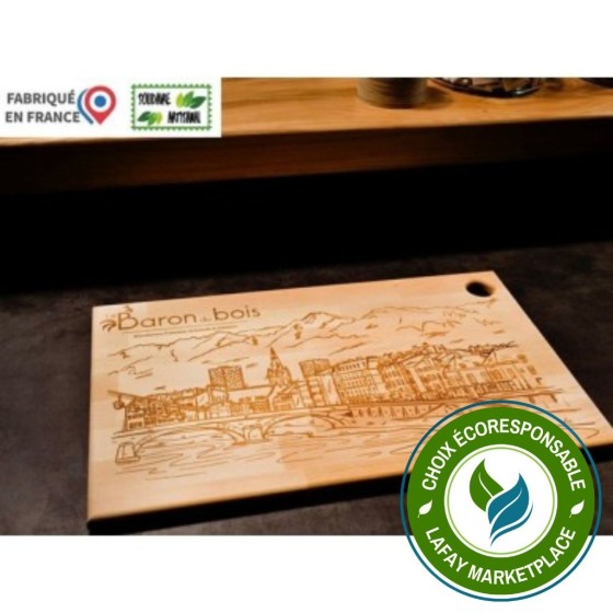 Planche à découper en hêtre massif fabriquée dans les Alpes françaises