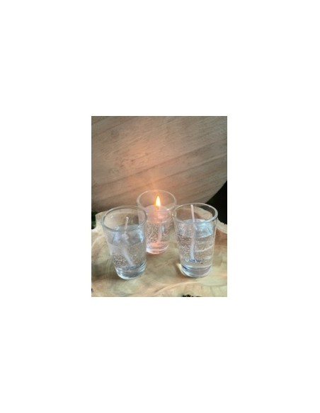 véritable bougie en cire transparente