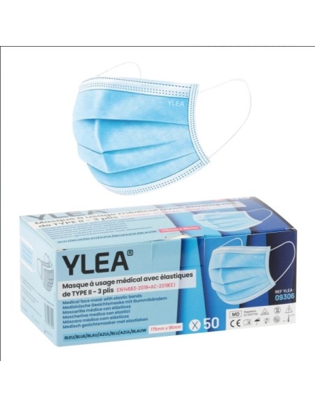 Masques Chirurgicaux Type II | Filtration 99% EN14683 – Boîte 50