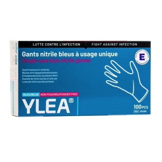 Gants Nitrile YLEA Sans Poudre | Boîte de 100 Gants Médicaux