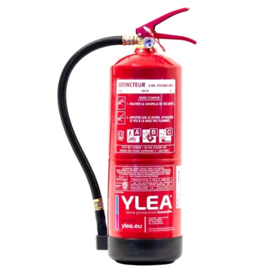 Extincteur Poudre ABC 6 kg | Certifié CE EN3 + Support Mural