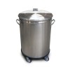 BAC A DECHETS INOX ROULANT, 90 LITRES
