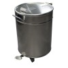 BAC A DECHETS 95L INOX ROULANT (2 ROULETTES FIXES)