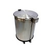 BAC A DECHETS 105L INOX ROULANT (2 ROULETTES)
