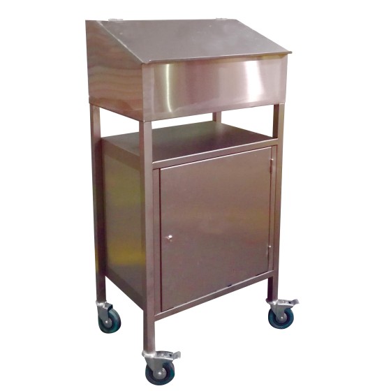PUPITRE INOX 304, SUR PLACARD AVEC ROULETTES