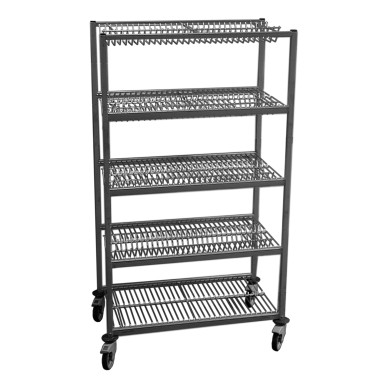 CHARIOT D'EGOUTTAGE INOX BACS ET PLATEAUX