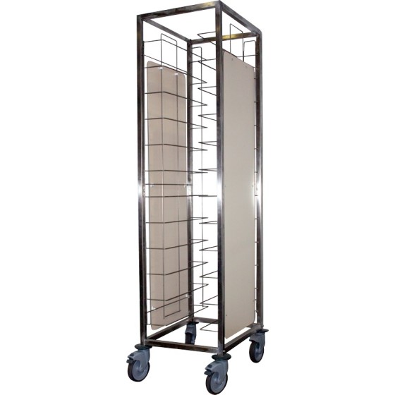CHARIOT DE DEBARRASSAGE INOX 2X12 NIVEAUX,