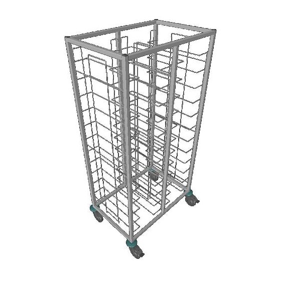 CHARIOT DE DEBARRASSAGE INOX 2X12 NIVEAUX,