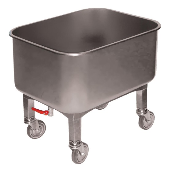 CUVE ROULANTE INOX 304, 80L, ROBINET DE VIDANGE