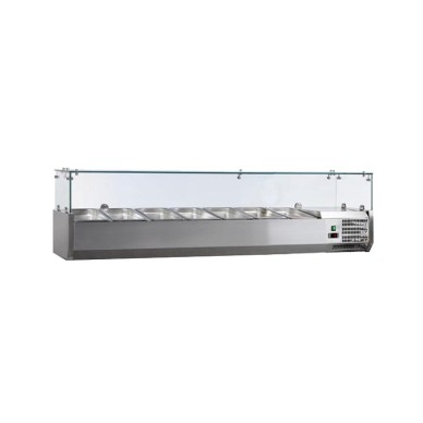 VITRINE A INGREDIENTS INOX, +2/+8°C, GAZ R600A