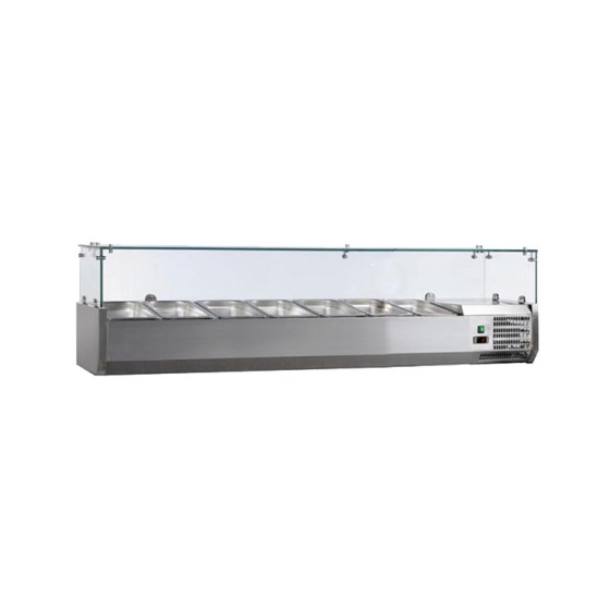 VITRINE A INGREDIENTS INOX, +2/+8°C, GAZ R600A