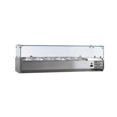 VITRINE A INGREDIENTS INOX, +2/+8°C, GAZ R600A