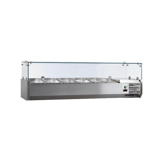 VITRINE A INGREDIENTS INOX, +2/+8°C, GAZ R600A