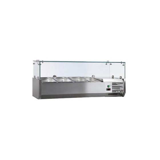 VITRINE A INGREDIENTS INOX, +2/+8°C, AVEC